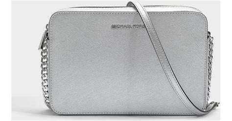 michael kors silver crossbody bag|michael kors metallic silver handbags.